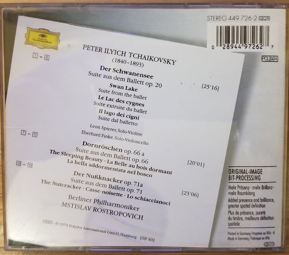 企鹅四星带*DG大禾花《柴科夫斯基：天鹅湖等》精选(BerlinerPhilharmonikerfeat.conductor-Mstisl