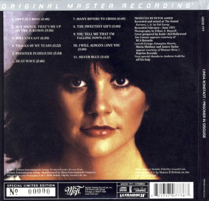 琳达·朗丝黛LindaRonstadt《PrisonerinDisguise伪装的囚犯》24K金碟[WAV+CUE]