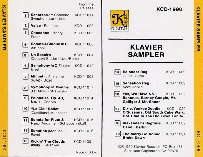 【发烧唱片】《Klavier示范碟》1990[WAV+CUE整轨]