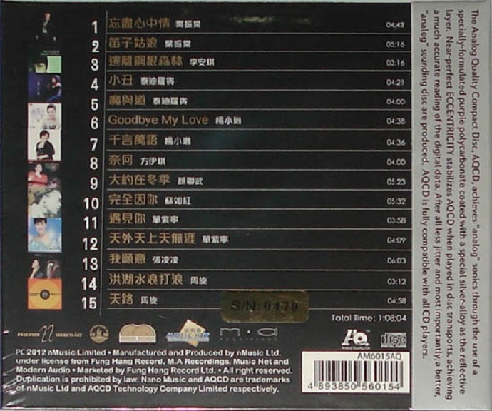 群星《人声王-BestVocalsforAudiophiles》AQCD限量版WAV
