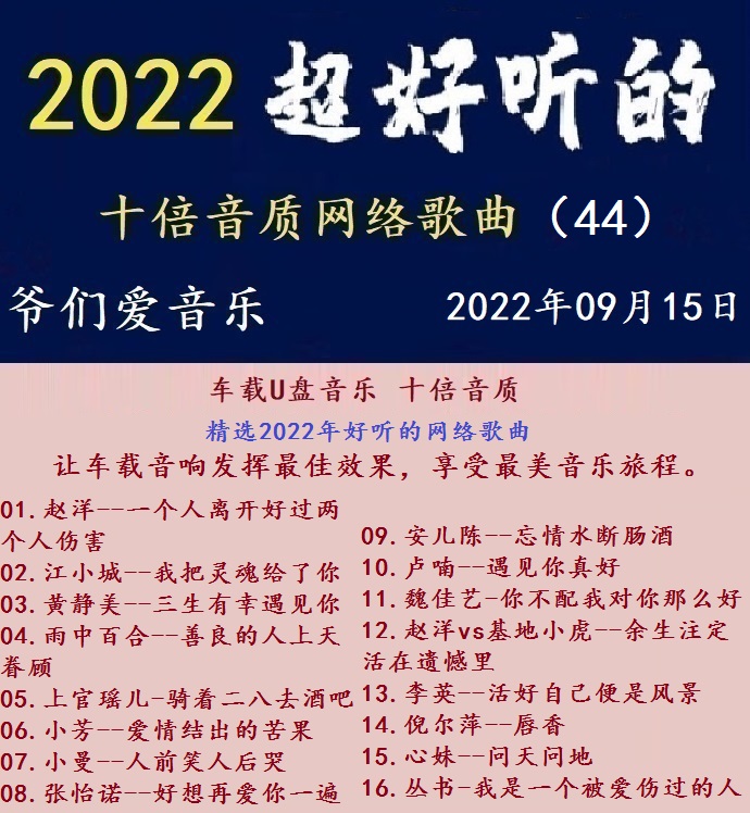 群星《2022超好听的十倍音质网络歌曲（44）》WAV分轨