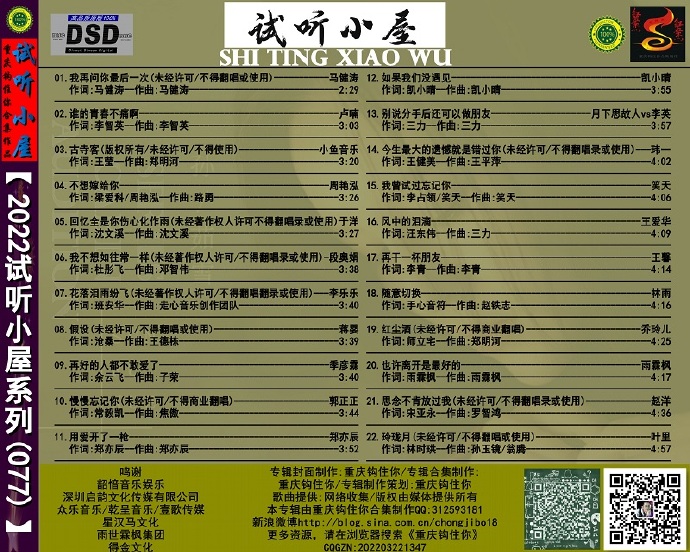 群星《2022试听小屋系列(077)》[FLAC][WAV]