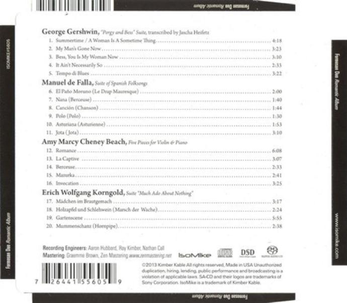 王世华杨玉真FormosanDuo-RomanticAlbum福尔摩沙钢琴与小提琴二重奏《浪漫》(SACD-ISO)