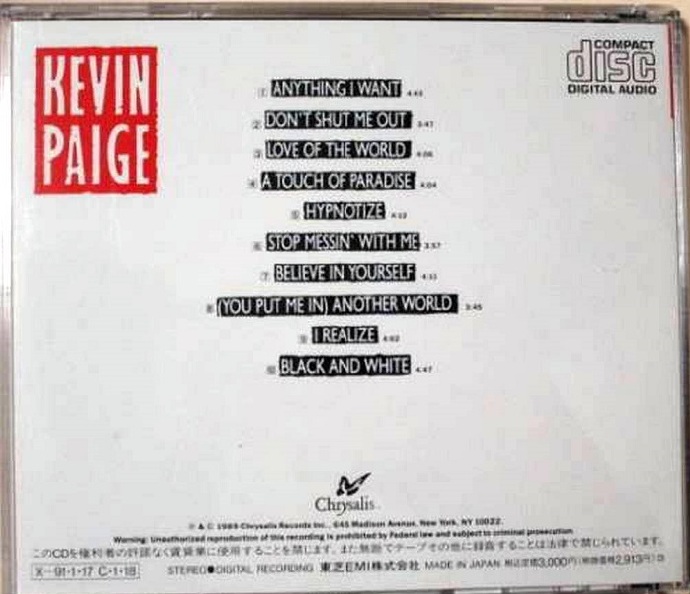 KevinPaige《同名专辑》[WAV+CUE整轨]