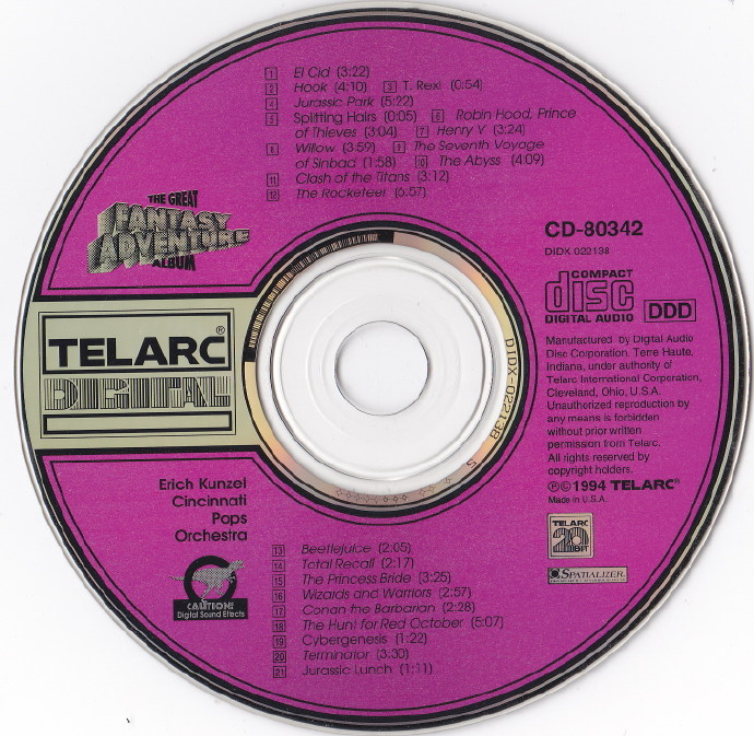 TELARC泰拉克：发烧试音《奇幻历险记》美国老版WAV+CUE