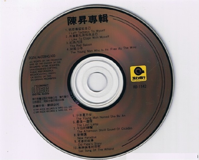 陈升1991-《私奔》[WAV+CUE]